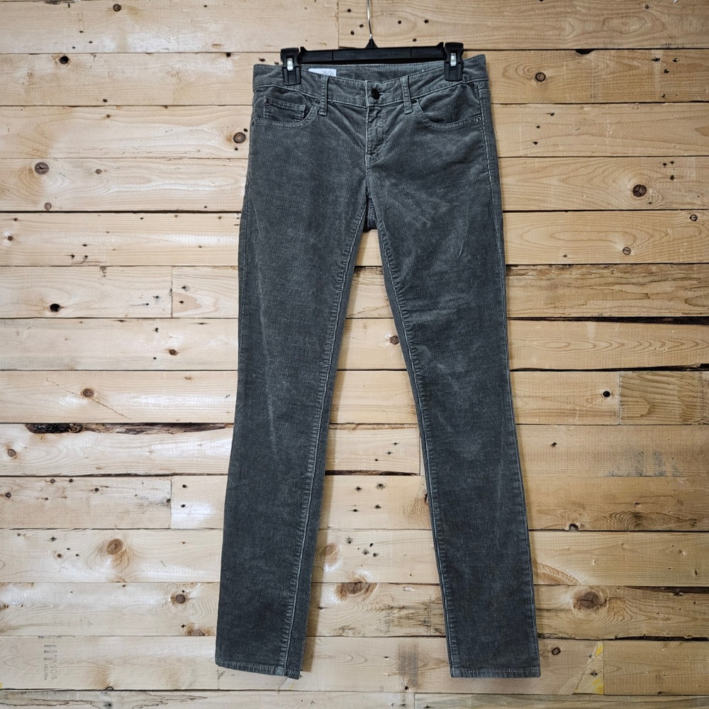 Gap 1969 Always Skinny Corduroy Pants Grey Shark Fin Size 26 2r Womens